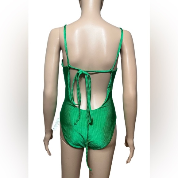 Aerie Shine Rib Strappy Scoop Full Coverage One Piece Swimsuit Size M NWT - Picture 5 of 9